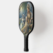 神秘的な森の中の月に照らされた魅力溢れる街 ピックルボールラケット (左)
