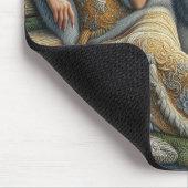 神秘的な森の中の月に照らされた魅力溢れる街 マウスパッド (コーナー)