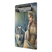 神秘的な森の中の月に照らされた魅力溢れる街 ミニクリップボード (アングル2)