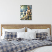 神秘的な森の中の月に輝く魔法12x16 キャンバスプリント (インサイチュ (寝室))