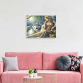 神秘的な森の中の月光の魅惑16x12 キャンバスプリント (インサイチュ (リビング))