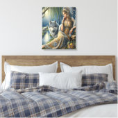 神秘的な森の中の月光の魅惑16x20 キャンバスプリント (インサイチュ (寝室))