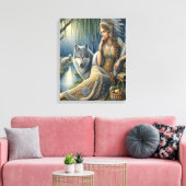 神秘的な森の中の月光の魅惑16x20 キャンバスプリント (インサイチュ (リビング))