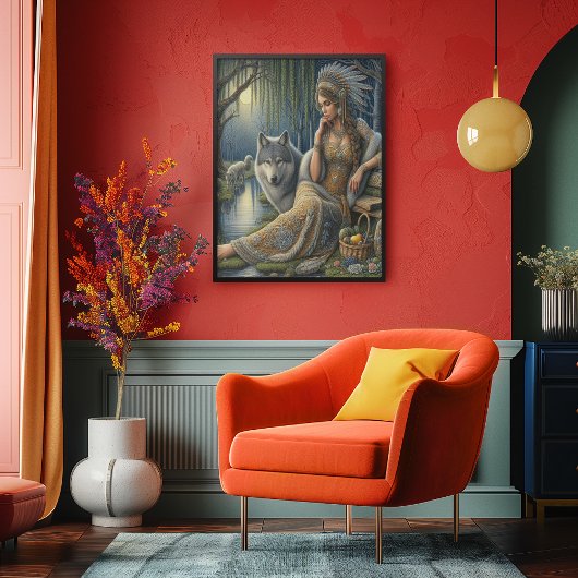 神秘的な森の中の月光の魅惑16x20 キャンバスプリント