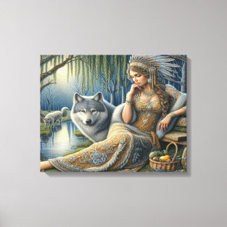 神秘的な森の中の月光の魅惑20x16 キャンバスプリント