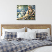 神秘的な森の中の月光の魅惑20x16 キャンバスプリント (インサイチュ (寝室))