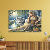 神秘的な森の中の月光の魅惑36x24 キャンバスプリント (インサイチュ (リビング))