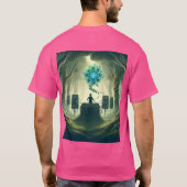 神秘的な森の中のDJの抽象芸術写真 Tシャツ (裏面)