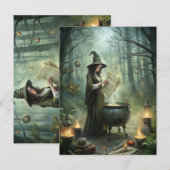 神秘的な森の儀式の中の若い魔女 ポストカード (正面/裏面)