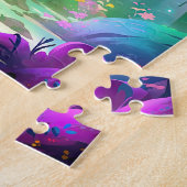 神秘的な森の天空の青 ジグソーパズル (側面)