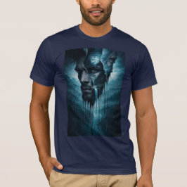 神秘的な森の奥深く ― 超現実的な男性の肖像 Tシャツ