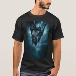 神秘的な森の奥深く ― 超現実的な男性の肖像 Tシャツ