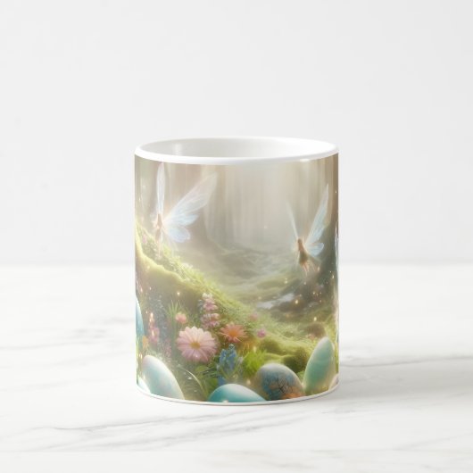 神秘的な森の妖精 魔法の春の卵 コーヒーマグカップ (中央)