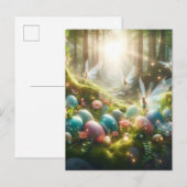 神秘的な森の妖精 魔法の春の卵 案内ポストカード (正面/裏面)