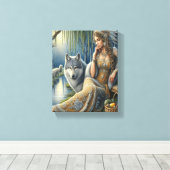 神秘的な森の月の魅力満点8x10 キャンバスプリント (インサイチュ (ウッドフロア))