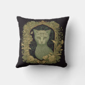 神秘的な森の猫 – ウッドランド クッション (裏面)