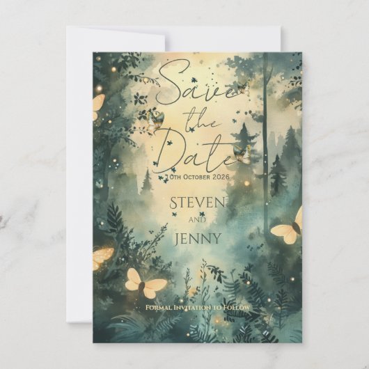 神秘的な森の結婚式のご案内 招待状 (正面)