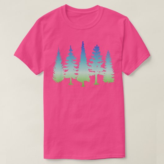 神秘的な森の風景シルエットのストリートウェア Tシャツ (デザイン正面)