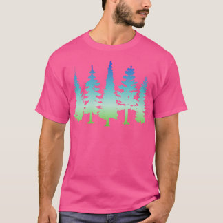 神秘的な森の風景シルエットのストリートウェア Tシャツ