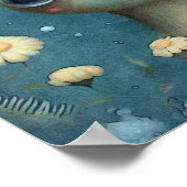 神秘的な森の鹿のウォールアート | フローラ子供部屋 ポスター (角)