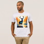 神秘的な森の鹿 Tシャツ (正面フル)