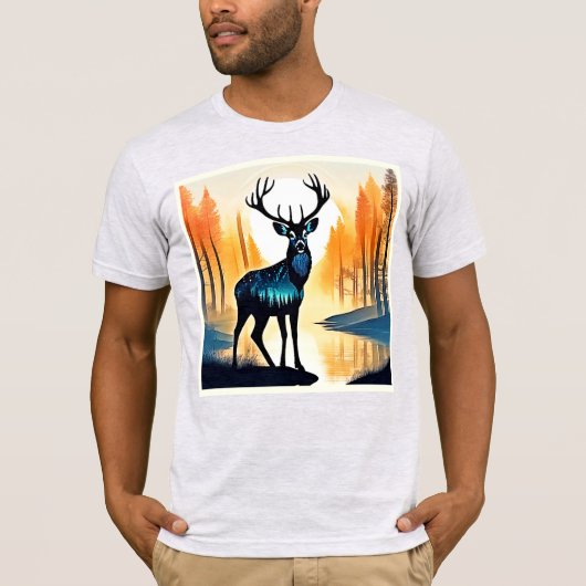 神秘的な森の鹿 Tシャツ (正面)
