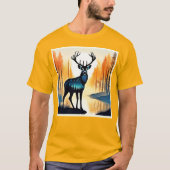 神秘的な森の鹿 Tシャツ (正面)