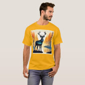 神秘的な森の鹿 Tシャツ (正面フル)