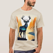 神秘的な森の鹿 Tシャツ (正面)