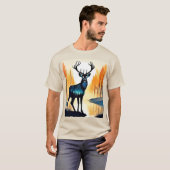 神秘的な森の鹿 Tシャツ (正面フル)