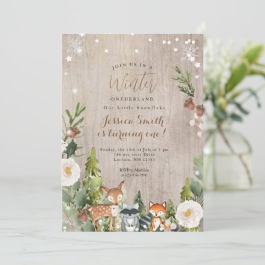 神秘的な森オ素朴ネダーランド1歳の誕生日 招待状 (スタンド正面)