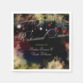 神秘的な森ボホ結婚のリハーサルディナー スタンダードカクテルナプキン (正面)