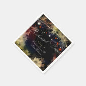 神秘的な森ボホ結婚のリハーサルディナー スタンダードカクテルナプキン (角)