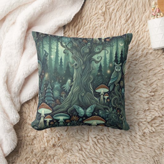 神秘的な森 クッション (ブランケット)