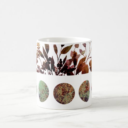 神秘的な植物性の秋の月のサイクルブーケ コーヒーマグカップ (中央)