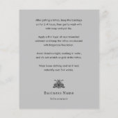 神秘的な死の蛾タトゥーアフターケアの指示 チラシ (裏面)