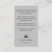 神秘的な死の蛾タトゥーアフターケアの指示 名刺 (裏面)