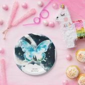 神秘的な水の色の蝶誕生日 ペーパープレート (パーティー)