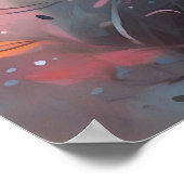 神秘的な水の色ブラックキャット |かわいい猫 ポスター (角)