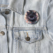 神秘的な水の色ブラックキャット |かわいい猫 缶バッジ (インサイチュ)