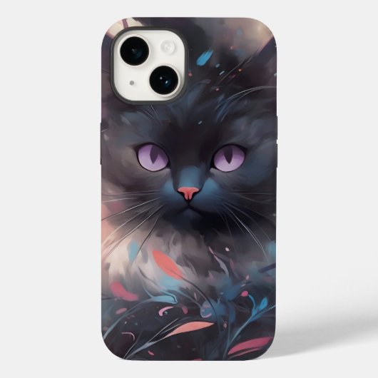 神秘的な水の色ブラックキャット |かわいい猫 Case-Mate iPhoneケース (裏面)