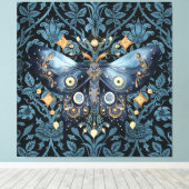 神秘的な水の色ブルーと金ゴールドナイトモス キャンバスプリント (インサイチュ (ウッドフロア))