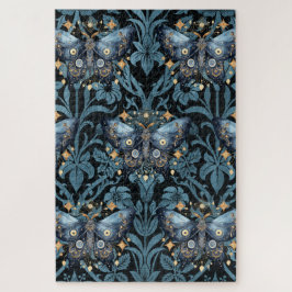 神秘的な水の色ブルーと金ゴールドナイトモス ジグソーパズル