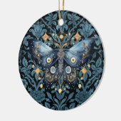神秘的な水の色ブルーと金ゴールドナイトモス セラミックオーナメント (左)