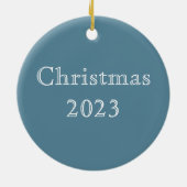 神秘的な水の色ブルーと金ゴールドナイトモス セラミックオーナメント (裏面)