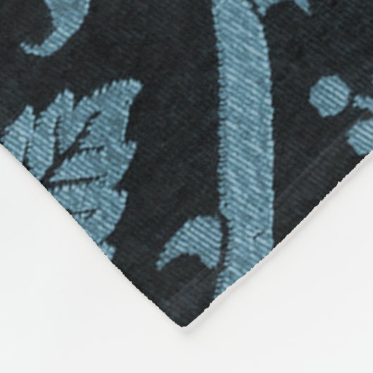 神秘的な水の色ブルーと金ゴールドナイトモス フリースブランケット (角)