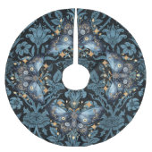 神秘的な水の色ブルーと金ゴールドナイトモス ブラッシュドポリエステルツリースカート (正面)