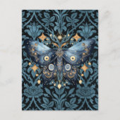 神秘的な水の色ブルーと金ゴールドナイトモス ポストカード (正面)