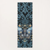 神秘的な水の色ブルーと金ゴールドナイトモス ヨガマット (裏面)