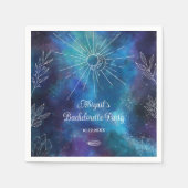 神秘的な水カラーバチェロレッテ スタンダードカクテルナプキン (正面)